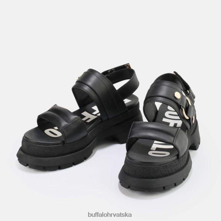 crno Buffalo rude ring sandala s platformom veganska |sandale TDD6T154